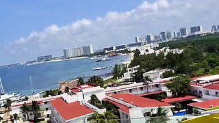 Masturbating and squirting on the hotel