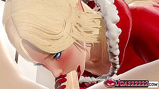Car Toon In Christmas Elf Making Hottes Blowjob For Big Dick On A Bed 3d Animation Porn