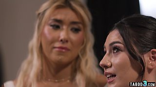 MILF brides Megan Mistakes and Cyber Doll have to sex with a perv officiant