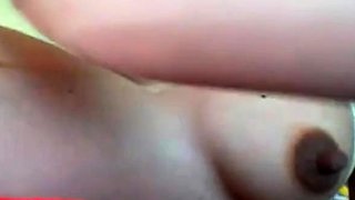 Pregnant Girl Shows Off Big Nipples on Webcam
