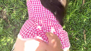 Horny Girl Gets On My Property And Receive A Creampie