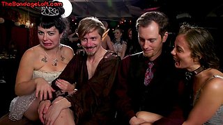 BDSM cheerleader spanked and fingered in public for voyeurs