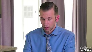 Stunning Shemale Maid Monica Conti Halts Household Chores to Devour Boss Will Havocs Big Cock