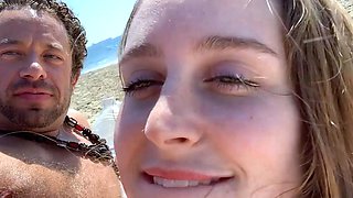 Pigtailed amateur teen blowjob