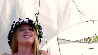 Nymphomaniac German Teen Let Stranger Fuck Her Without Condom at Beach
