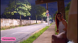 Risky Handjob on the Street in Naughty with an Eye on Erection!