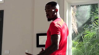 Gloryhole blowjob and facial for interracial blonde hoe