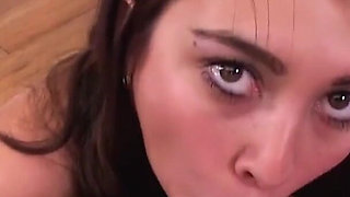18 years old asian teen Kat Dior POV swallow blowjob
