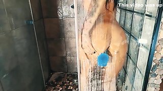 Shower Dildo In Morning Shower With My Dildo