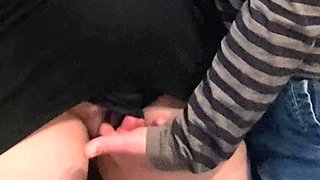 Horny Perv Fingering Girl Under Dress in Public