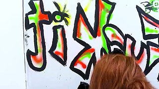 Redhead with Big pierced Tits Suck and Fuck on Toilette