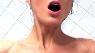 Skinny MILF fucks step son with strap on in the ass