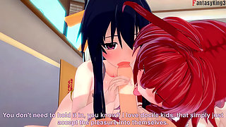 Akeno and Rias Surprise me whit a double blowjob - DXD NTR Madness Series