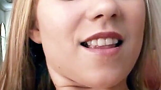 Blonde skinny teen is really taken on by her boyfriend