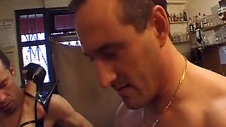 Petite French Waitress Pounded in Gang Bang Show