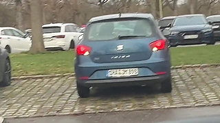 Parking Lot Handjob Next to Stranger and Bus Cum Finish