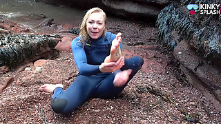 Salty Wetsuit Toe Sucking Slut