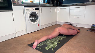 Nude Kitchen Yoga with View of My Perfect Ass