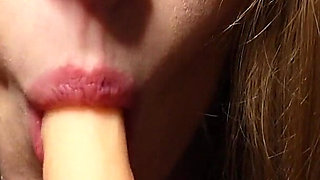 Blowjob on a Dildo Closeup