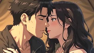 Stepmom and Stepson Too Close to Resist in Tent – Forbidden Hentai Night