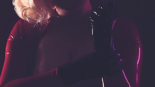 Sexy Blonde MILF in Latex Rubber Catsuit Loves to Seduce.. and Being Used for Orgasms!