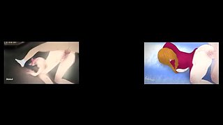 Sexual encounter between 2D animated Steve and armless, legless Alex in Minecraft hentai porn