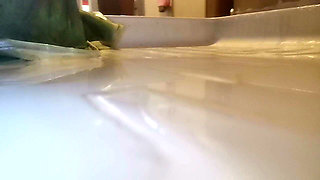 Shower Giantess: Colossal Bare Feet in the Rain