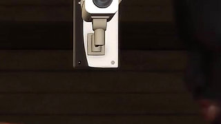 Restricted area. A sexy ebony in restraints gest fucked hard by a black big cock