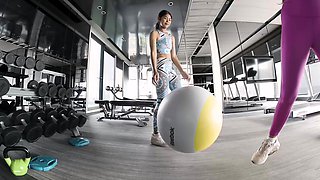 After gym Asian threesome