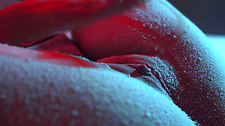 Snow Falling on My Tits and Pussy - Softcore Christmas Tease Closeup