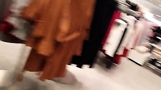 Blonde Teen's Public Undressing in a Store - Amateur Solo We