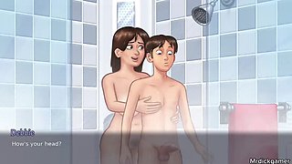 Busty Indian Stepmom Handjob in Shower - Creampie Sex with Step Son