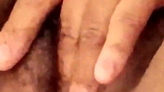 Legs Spread Wide and Finger My Hairy, Unwashed Pussy