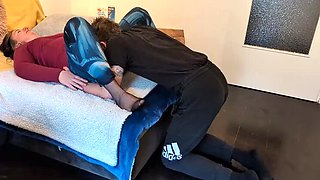 German Stepmom Sniffs Pussy & Foot Worship - Hairy Mature & Young Son