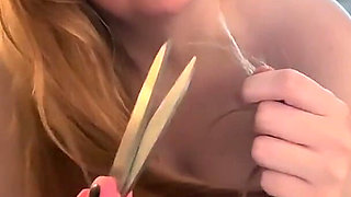 Hair Cut Fetish! Trimming the Ends of My Sexy, Long Hair