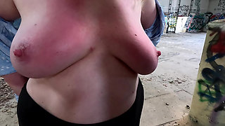 Natural boobs beating