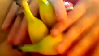 Extreme Pussy Pumping Banana Fist on Webcam