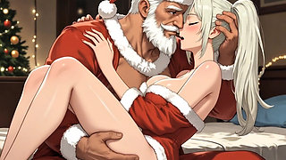 naughty Santa Punishes Submissive Mrs. Claus on Christmas Night - Hentai Anime