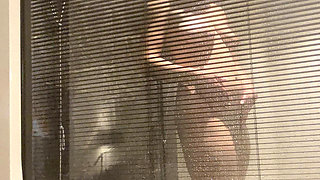 Invisible Cam in the Hotel Bathroom, Watch on the Pregnant Redhead Woman in the Hotel Bathroom with Window