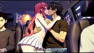 Stepsister seduce stepbrother sitting on car back seat