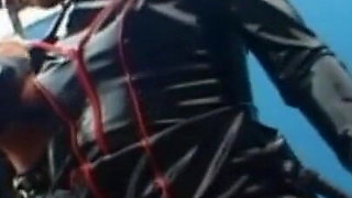 Dominating gas mask man