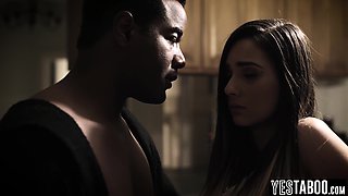 Diminutive fur covered nubile drills BFs BIG BLACK COCK step-dad