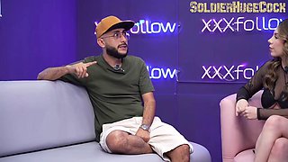 SoldierHugeCock Pounds Podcast Assistants Tight Pink Pussy Live
