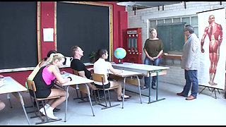 Cute German babe fucked in the geography classroom