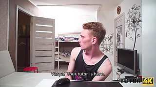 TUTOR4K. Passionate recognized guide in biology teaches student anatomy: Porn