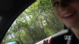 POV Cock Enjoyment - Busty Brunette Swallows Big Dong