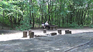 Shameless Masturbation in Park Turns Into Quickie