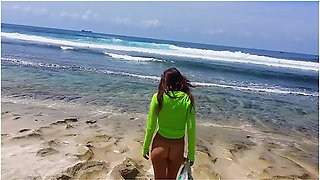 Morning Naked Yoga N Banana Masturbation On Ocean Shore