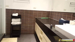 Johntronx - Fucking Hot Teenage Girls in the Shower and on the Bed in POV