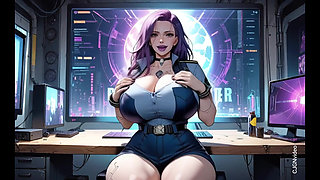 Cyberpunk police woman undress (Ai animation)